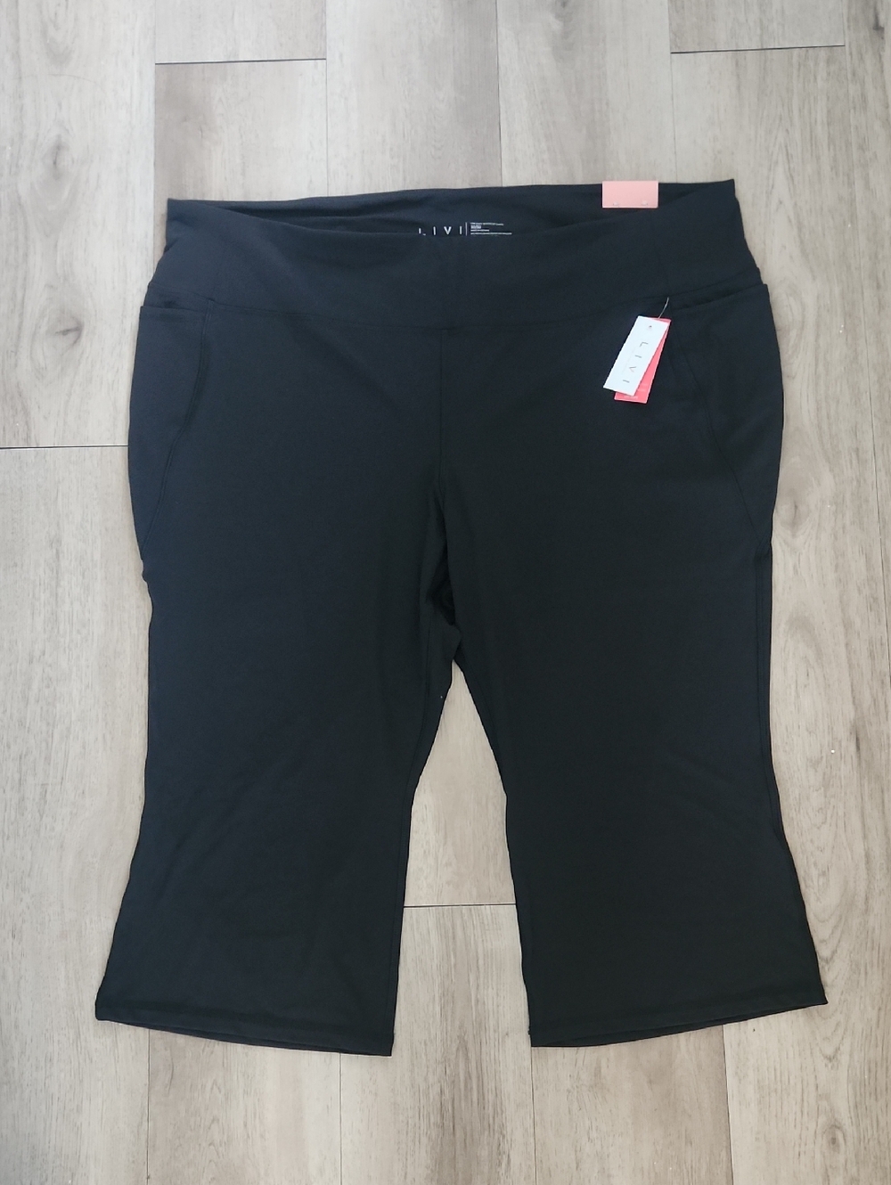 Livi For Lane Bryant Black Soft Active Bootcut Capri Leggings